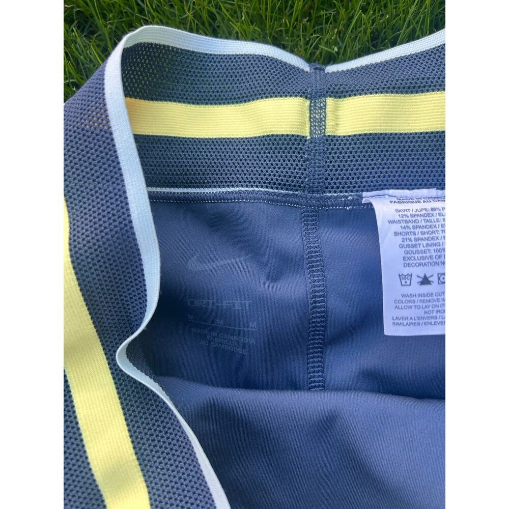 Nike Dri Fit Women’s Skort; Blue With Yellow And Light Blue Stripes; Size M - Picture 3 of 5